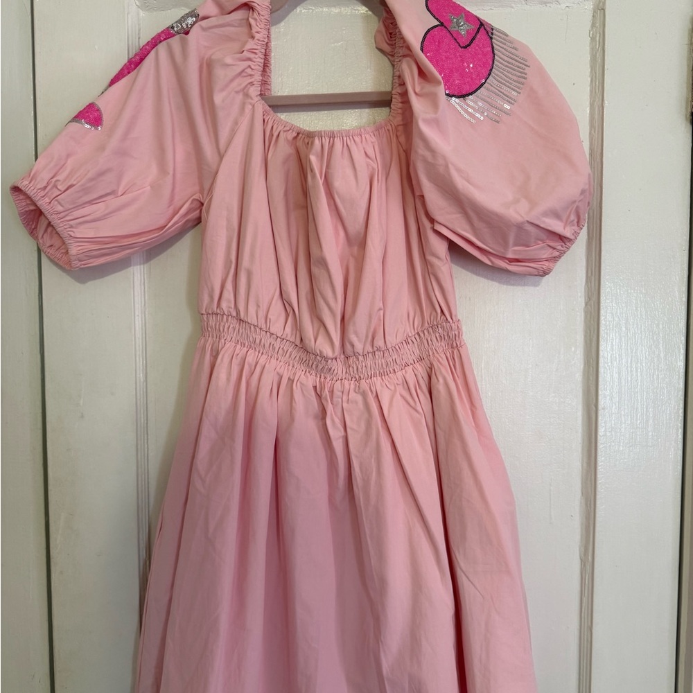 Pink Puff Sleeve Dress